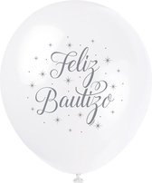Doop Ballonnen Feliz Bautizo 30cm 8st