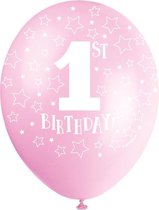 Ballonnen 1st Birthday! Roze 30cm 5st