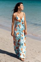 Chic by Lirette - Maxi jurk Magnolia - M - Blauw Oranje