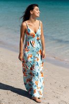Chic by Lirette - Maxi jurk Magnolia - XS - Blauw Oranje