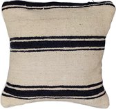 Berber Kussen Streep Zwart - Sierkussens - 60cm x 60cm