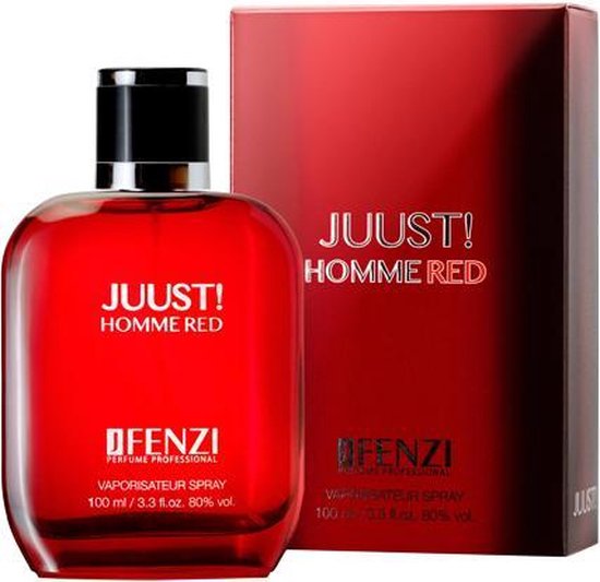 Amber, Fougere merkgeur voor heren - JFenzi - Eau de Parfum - JUUST! HOMME RED - 100ml - 80% ✮✮✮✮✮ - Cadeau Tip !