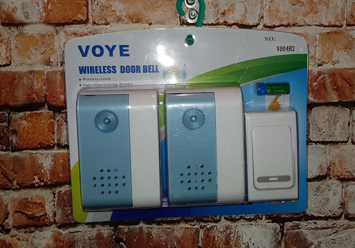 Telebeni Voye Draadloze deurbel met 2 ontvangers op batterijen