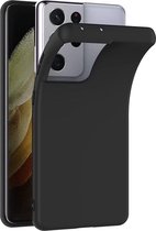 Luxe Siliconen Hoesje Geschikt Voor Samsung Galaxy S21 Ultra (5G) - TPU Backcover Back Bescherm Hoes Cover Case - Telefoonhoesje Met Volledige Achterkant & Zijkant Protection - Bes