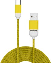 USB-Kabel Type-C, 1,5 meter, Geel - Rubber - Celly | Pantone