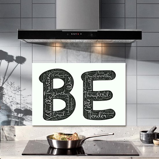 Being Patroon Tempered Glas Spatbescherming Voor Achter de Kookplaat 40cm x 60cm