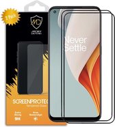 2-Pack OnePlus Nord N100 screenprotectors - MobyDefend gehard glas screensavers - Zwarte randen - Screen Protectors - Glasplaatjes Geschikt Voor: OnePlus Nord N100