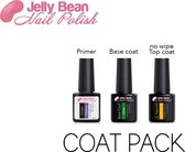 Jelly Bean Nail Polish Gel Nagellak - Primerpack - Base & Top coat nagellak set - Gel nagellak - UV gellak set - Topcoat - Basecoat - Primer - UV Nagellak 8ml