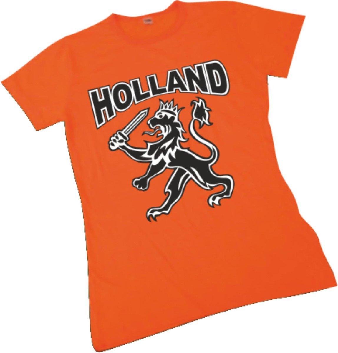 Dames T-shirt oranje Holland met leeuw | WK Voetbal Qatar 2022 | Nederlands elftal shirt | Nederland supporter | Holland souvenir | Maat 3XL