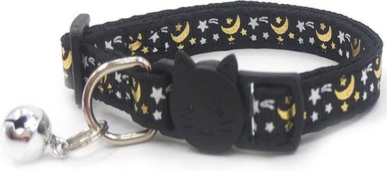 ACE Pets Kattenhalsband met Veiligheidssluiting – Halsband Kat & Kitten - Kittenhalsband & Kattenbandje met Belletje - Zwart