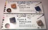 Kreul glas- / porselein verf - set 12 kleuren - (6x krijtverf en 6x transparante verf)