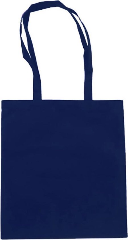 Canvas tas - basic shopper draagtas van non-woven textielvezel - donkerblauw
