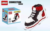 Linkgo Connection Blocks - Sneaker (Rood/Wit/Zwart) | Speelgoed voor kinderen jongens meisjes | technic friends city ninjago creator | Nike Air Jordan 1 | Cadeau Kindercadeau Lego