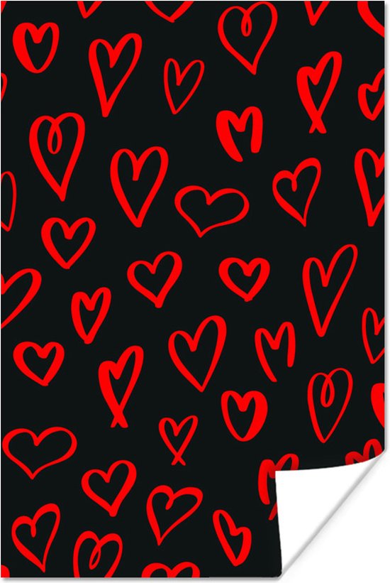 Papier peint Fond de forme de coeur avec des coeurs rouges 