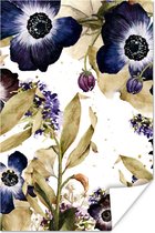 Poster Waterverf - Bloemen - Illustratie - 40x60 cm