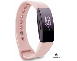 Siliconen Smartwatch bandje - Geschikt voor Fitbit Inspire / Inspire HR / Inspire 2 silicone band - roze - Strap-it Horlogeband / Polsband / Armband - Maat: Maat L