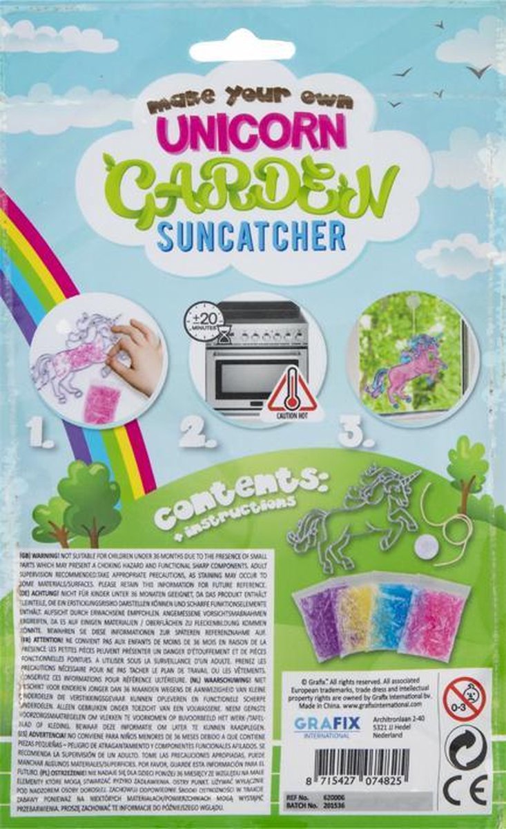 Grafix Unicorn suncatcher Maak je eigen raamhanger Zonnevanger