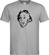 Grijs T shirt met " Albert Einstein " print size S
