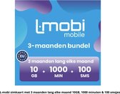 L-Mobi PrePaid Simkaart - ( 3 maanden lang elke maand 10GB, 1000 belminuten & 100 sms'jes) Netwerk van KPN