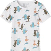 Name it t-shirt jongens - wit - NMMjohan - maat 80