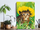 Doe-het-zelf op canvas schilderen - Dandelion Cat-40x60