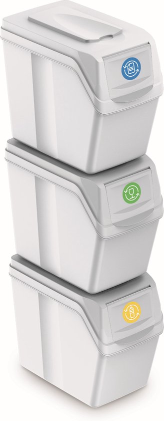 Set 4 Secchi Per Riciclaggio Prosperplast SORTIBOX - 2x35L + 2x25L, Grigio - Foto 6