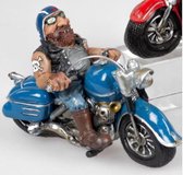 blauwe motor - motorrijder - beroeps beeldje - motor liefhebbers - 4x21x15cm