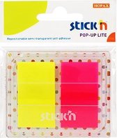 Stick'n film index tabs, 45 x 25mm, 20 vel/pad, 2 indexen/houder, neon kleuren, totaal 40 index in houder