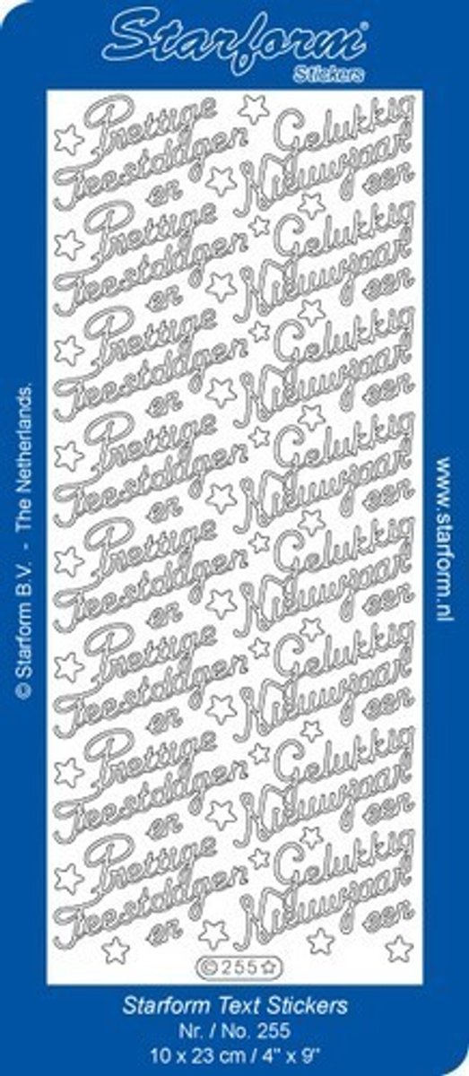 Starform Stickers Text NL Christmas: Pr. Feestdagen/ Gelu - Goud - 0251.001 - 10X23CM