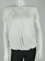 Dames Ballon Top Korte Mouw Nathalie - Ecru - One Size