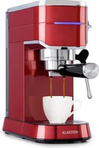 Klarstein Futura Espressomaker - Pompdruk 20 bar - 1450W - Watertank 1,25l -  Thermo Block - Roestvrijstaal - Rood