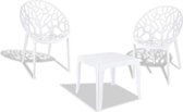 Tuinset - Tafel met 2 stoelen - Wit