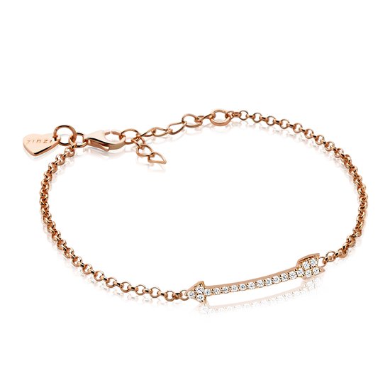 Bracelet fantaisie ZINZI argent plaqué or rose blanc 17-20cm ZIA1064R