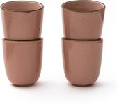 Koffiekopjes set van 4 - koffiemok - koffiebeker - 180ML - porselein - hip en trendy - roze