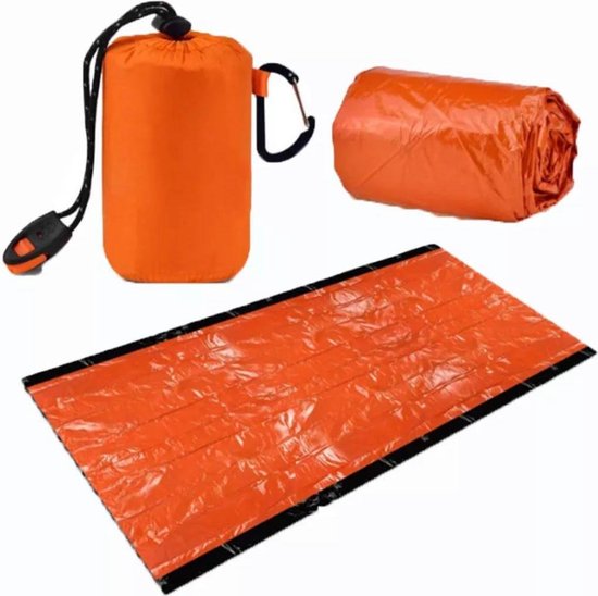Lot De 2 Sacs De Couchage De Survie – Ultra Légers, étanches, Réfléchissants, Avec Sifflet Pour Camping Et Randonnée