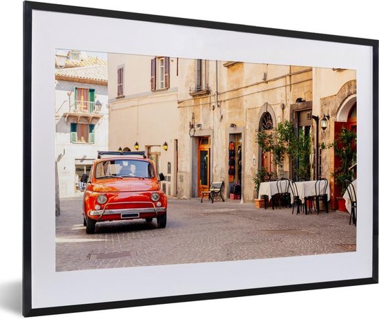 Fotolijst incl. Poster - Italië - Straat - Vintage - Auto - 60x40 cm -  Posterlijst | bol.com
