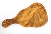 HappyWoods - Snijplank van olijfhout - sapgoot en greep - Bakkersplank - Serveerplank - Olijfhout - Met Handvat - Tapasplank - Houten Serveerplank - Duurzaam - Kaasplank - Hapjespl