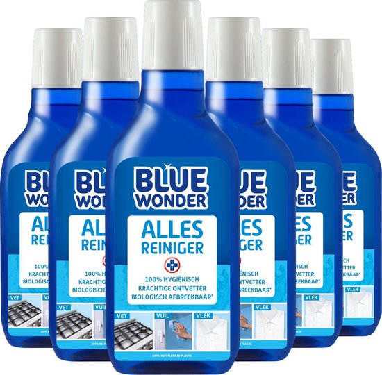 Blue Wonder Alles-reiniger Voordeelverpakking – 6x 750 ml fles met Dop