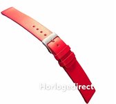 Horlogeband Rood Recht Zacht 16 mm