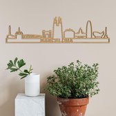 Skyline Barcelona eikenhout -60cm- City Shapes wanddecoratie