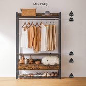 Natural Goods Berlin Kledingrek BASIS (zwart, 50 cm), kledingstang van stevig metaal, vrijstaande garderobestang voor slaapkamer, woonkamer en kantoor