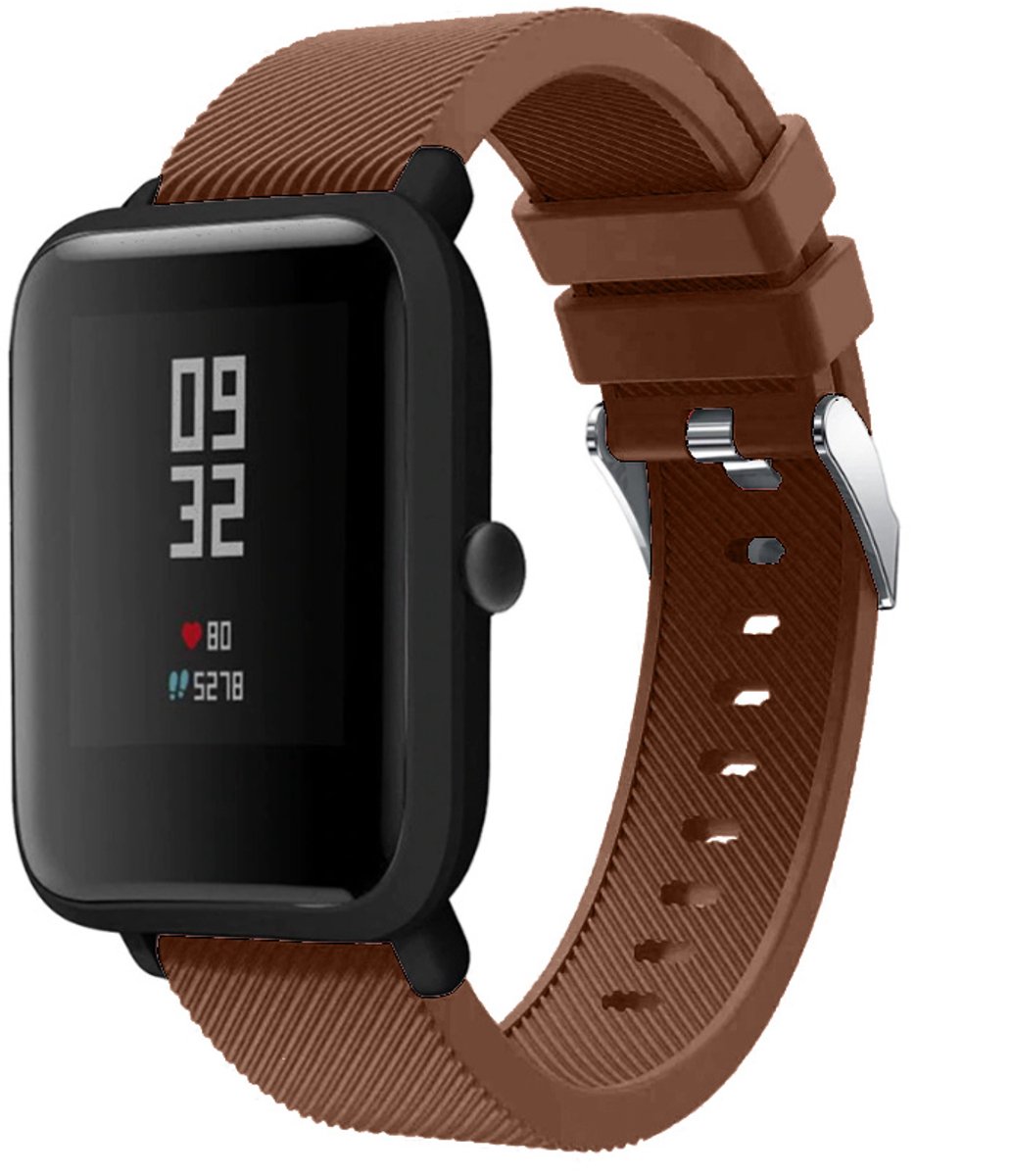 Siliconen band – geschikt voor Xiaomi Amazfit Bip (42mm) – koffiebruin