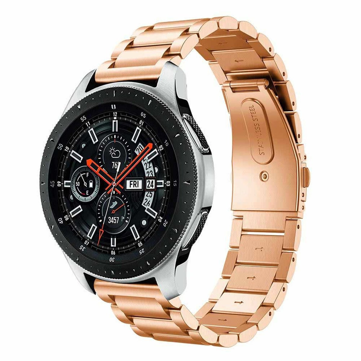 Geschikt voor Samsung Galaxy Watch stalen band - rosé goud - 41mm / 42mm