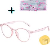 Livin' Blue Light Glasses - Blauw Licht Filter Bril - Computerbril Zonder Sterkte - Roze