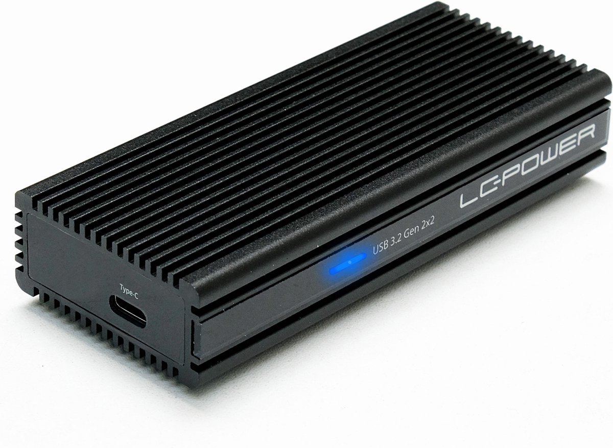 Super+ Speed 20Gbps M.2 NVMe SSD behuizing via USB-C (USB3.2 Gen 2x2) Speed of 20Gbps - LC-M2-C-NVME-2x2 Aluminium M.2 NVME External enclosure Type C