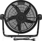 Krachtige Vloerventilator 100 Watt , 50 cm, 3 Snelheden, Kantelbaar, Zwart