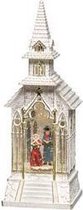 Konstsmide Sweden ® 4366-200 - Kerstdecoratie- Premium Quality LED verlichte watergevulde kerk - kapel met sneeuweffect - 11.5x33cm - op batterij - 5u timer of permanent aan - voor binnen - warmwit