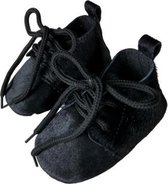 Li-Leigh Black Panther Booties, babyschoentjes van zacht leer, kleur: zwart, maat: 0-6 maanden