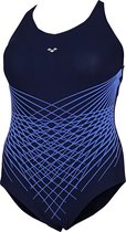 arena Maia Criss Cross Back One Piece Swimsuit C-Cup Dames, blauw Maat DE 42 | US 38