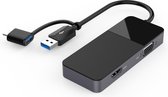 NÖRDIC DOCK-132 Dockingstation USB-C naar HDMI 4K, VGA - Voor MacBook M1 - MST-functies en spiegel - Zwart